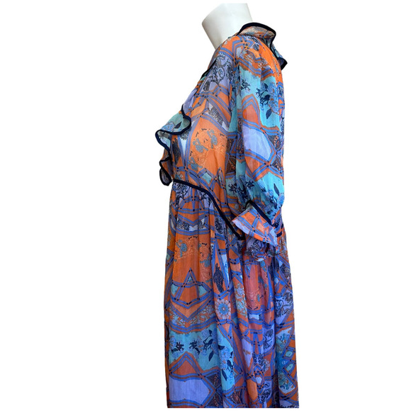 Free People Cassis Chiffon Sheer Maxi Dress with Attached Slip sz S NWT $198 NEW - Picture 7 of 16